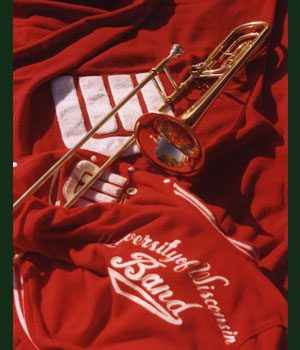 University of Wisconsin Marching Band Trombones poster photograph by Wisconsin sports photographer
