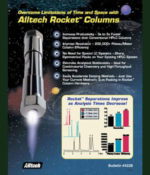 Brochure Designer - Alltech Associates - GRACE - Grace Davison Discovery Sciences - High Pressure Liquid Chromatography - HPLC - Rocket Column Product Sales Brochure