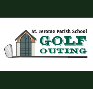 St. Jerome Parish School in Oconomowoc, WI Golf Outing logo design by Wisconsin graphic designer
