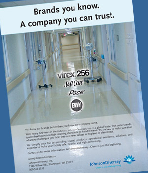 JohnsonDiversey corporate print media advertisement design in Wisconsin