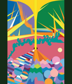 Illustrator - Acrylic Painting of a Song, La Fiesta by Maynard Ferguson - trumpets, trombones, piano, rhythm section, brass