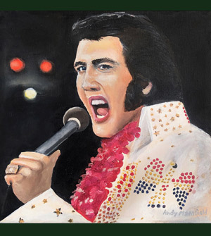 Painter - Oil Painting of Elvis Presley - Aloha from Hawaii via Satellite concert 