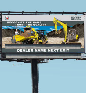 Wacker Neuson industrial equipment dealer billboard template layout design