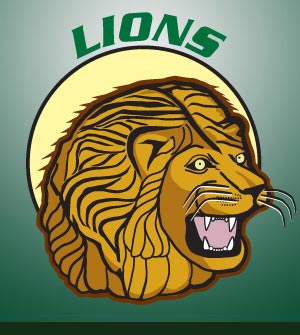Lions sports team mascot logo design concept