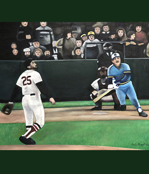 Painter - Baseball Oil Painting of Ned Yost of the Milwaukee Brewers 1982 - baseball sports art