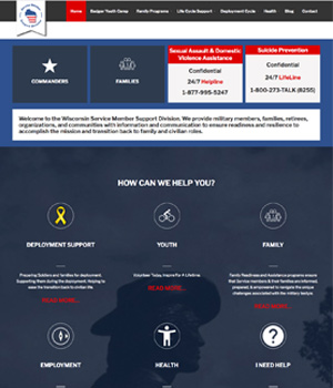 Madison Web Design for wisconsinmilitary.org using WordPress