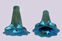 Blue Split/Fan Lily Glass Lamp Shade